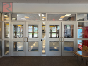 school entrance doors, side lites, transoms