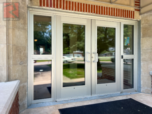 school entrance doors and side lites